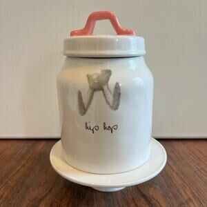 Rae Dunn Bunny Ears‎ "Hip Hop" Spring Ceramic Canister Collection